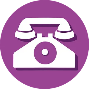 Vintage Telephone Icon Purple Background PNG image