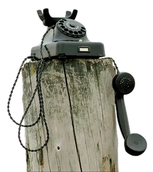 Vintage Telephoneon Post PNG image