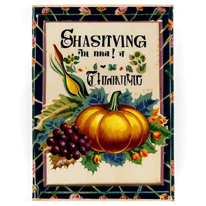 Vintage Thanksgiving Greeting Png 05212024 PNG image