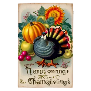Vintage Thanksgiving Greeting Png Eyn90 PNG image