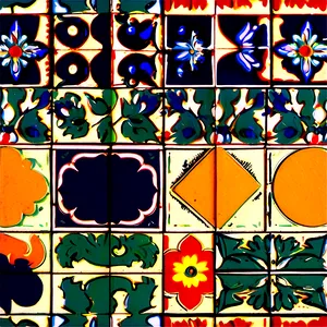 Vintage Tiles Pattern PNG 35 PNG