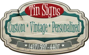 Vintage Tin Signs Custom Personalized Advertisement PNG image