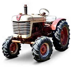 Vintage Tractor On Farm PNG Utn68