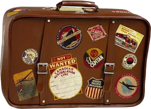 Vintage Travel Stickers Suitcase PNG