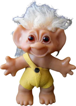 Vintage Troll Doll Yellow Outfit PNG image