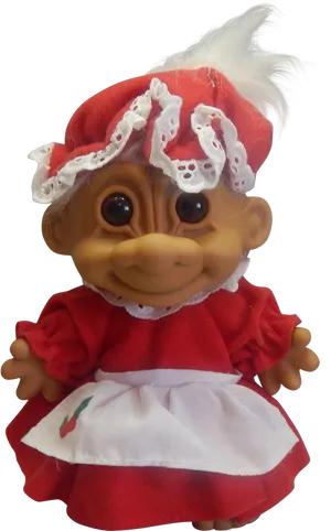 Vintage Troll Dollin Red Dress PNG image