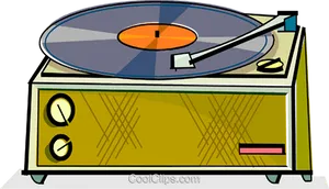 Vintage Turntable Playing Record PNG image