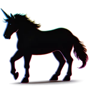 Vintage Unicorn Silhouette Png 06282024 PNG image