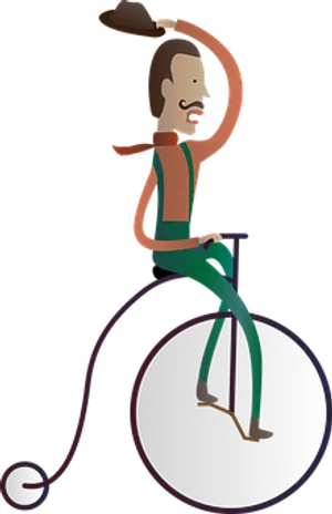 Vintage Unicycle Performer Illustration PNG image