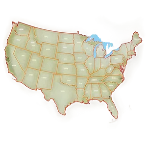 Vintage Usa Map Png 06292024 PNG image