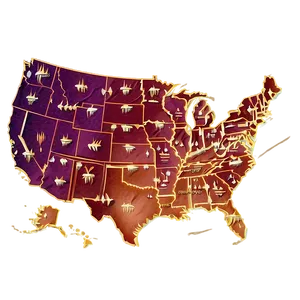 Vintage Usa Map PNG Pqh2