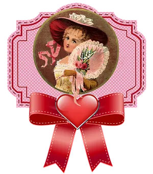 Vintage Valentine Portrait Ribbon