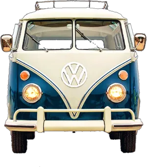 Vintage Volkswagen Bus Front View PNG image