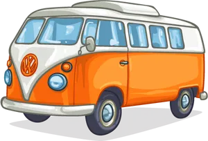 Vintage Volkswagen Bus Illustration PNG image