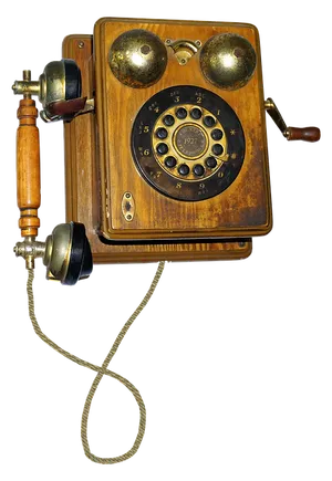 Vintage Wall Mounted Rotary Telephone PNG image