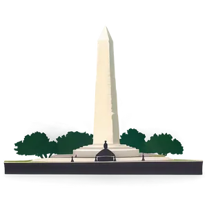 Vintage Washington Monument Postcard Design PNG Pqi PNG