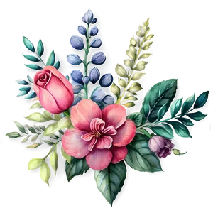 Vintage Watercolor Flowers PNG Mhh PNG
