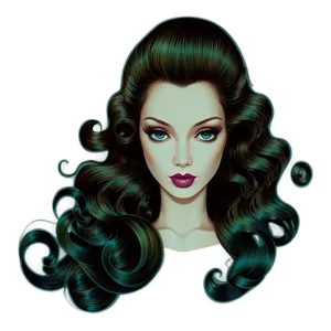 Vintage Waves Hair Png Qsd77 PNG image