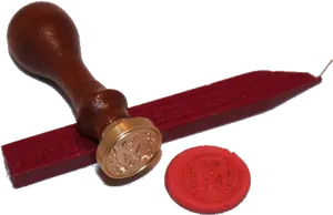 Vintage Wax Seal Stampand Red Sealing Wax PNG image