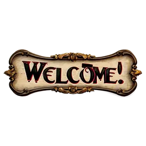 Vintage Welcome Sign Png 05232024 PNG image