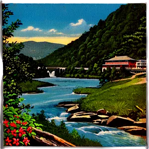 Vintage West Virginia Postcard Png 18 PNG image