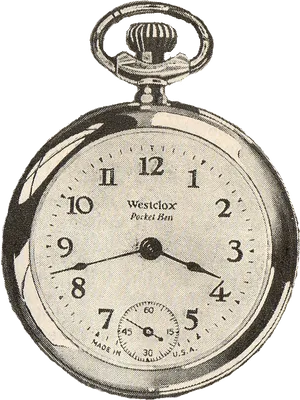 Vintage Westclox Pocket Ben Watch PNG