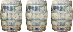 Vintage Whiskey Barrels Row PNG image