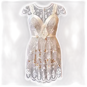 Vintage White Lace Dress Png 06212024 PNG image