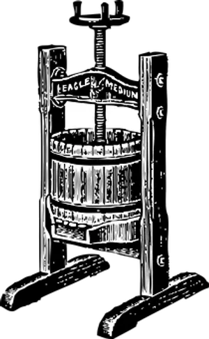 Vintage Wine Press Sketch PNG image