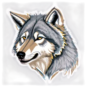 Vintage Wolf Face Sketch PNG Vin95 PNG