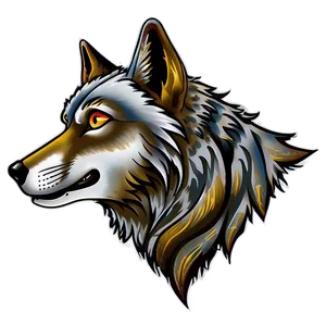 Vintage Wolf Head Tattoo Design Png 06122024 PNG image