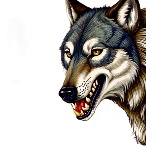 Vintage Wolf Head Tattoo Design Png 06122024 PNG image