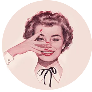 Vintage Woman Gesture Smile Illustration PNG image