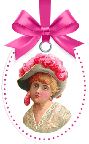 Vintage Woman Portrait Tag