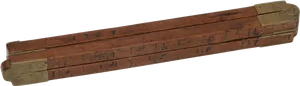 Vintage Wooden Folding Ruler PNG