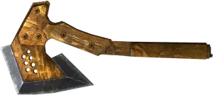 Vintage Wooden Handle Ax PNG