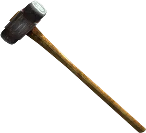 Vintage Wooden Handle Hammer PNG image
