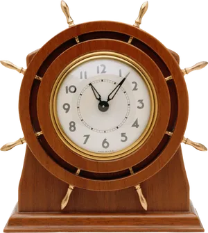 Vintage Wooden Mantel Clock PNG image