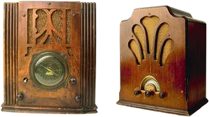 Vintage Wooden Radio Models PNG image