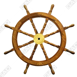 Vintage Wooden Ship Wheel PNG image