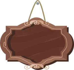 Vintage Wooden Signboard Vector PNG