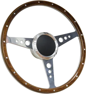 Vintage Wooden Steering Wheel