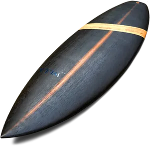 Vintage Wooden Stripe Surfboard PNG image