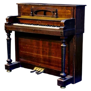 Vintage Wooden Upright Piano Png 06272024 PNG image