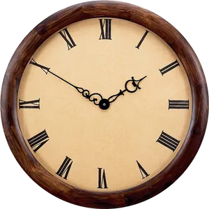 Vintage Wooden Wall Clock PNG image