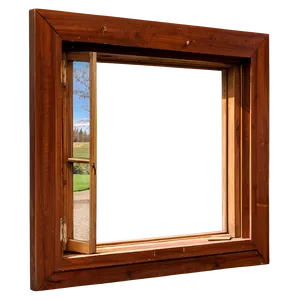 Vintage Wooden Window PNG 05042024