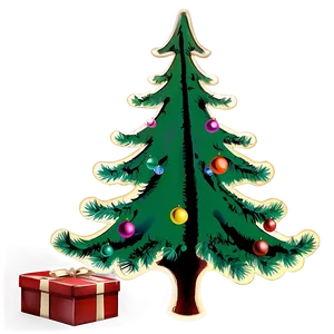 Vintage Xmas Tree Style Png 06292024 PNG image