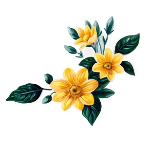 Vintage Yellow Flowers PNG 06122024 PNG