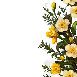 Vintage Yellow Flowers PNG Cil PNG