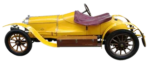 Vintage Yellow Rolls Royce Side View PNG image
